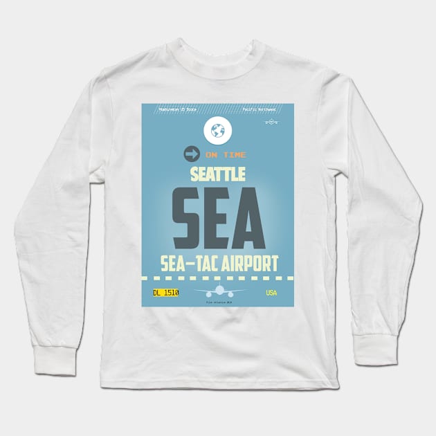 SEA Seattle airport code Long Sleeve T-Shirt by Woohoo